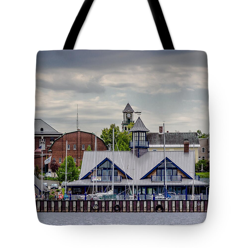 Boathouse Tote Bag featuring the photograph Newport Waterfront by Tim Kirchoff