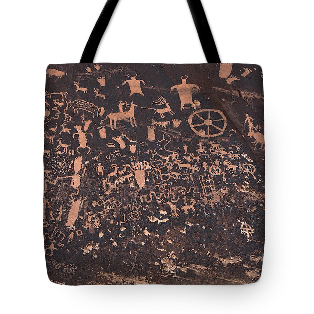 Newspaper Rock Tote Bag featuring the photograph Newspaper Rock by Jim Garrison