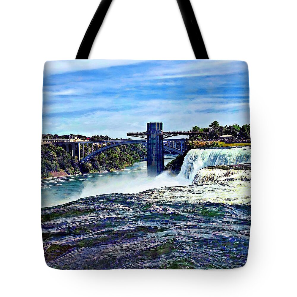 Niagara Falls Tote Bag featuring the photograph Niagara Falls NY - Prospect Point Observation Tower by Susan Savad