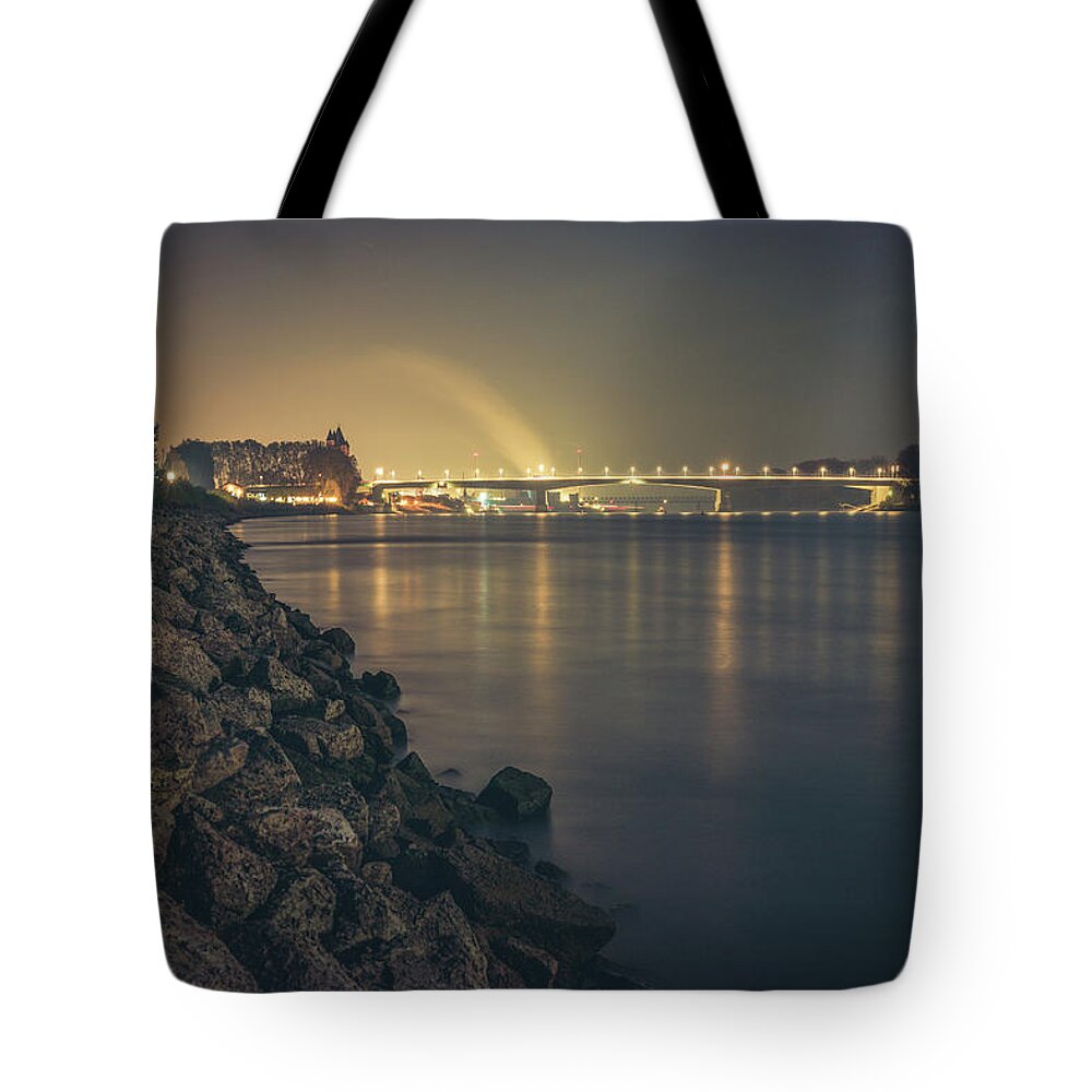 Worms Tote Bag featuring the photograph Nibelungenbruecke at Night by Marc Braner