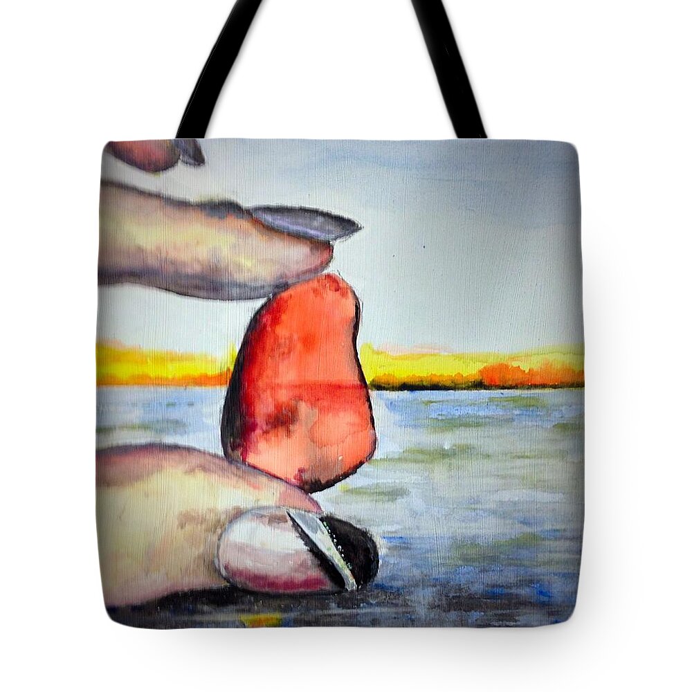 Seaglass Tote Bag featuring the painting Nickie's Red by Stan Tenney