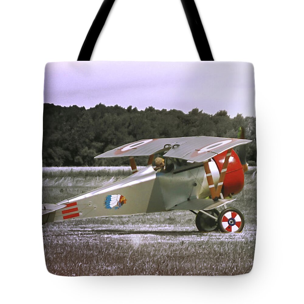 Aviation Tote Bag featuring the photograph Nieuport 17 by Guy Whiteley