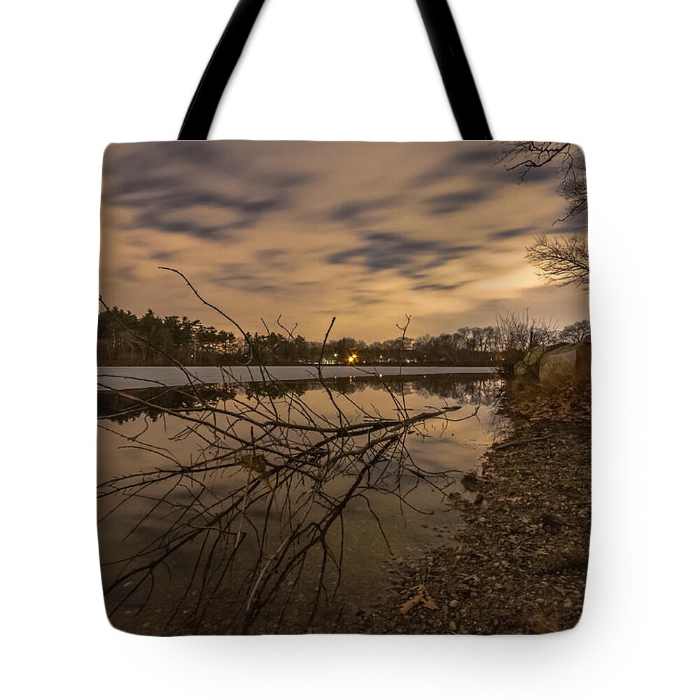 New England Tote Bag featuring the photograph Night at Houghtons Pond by Brian MacLean