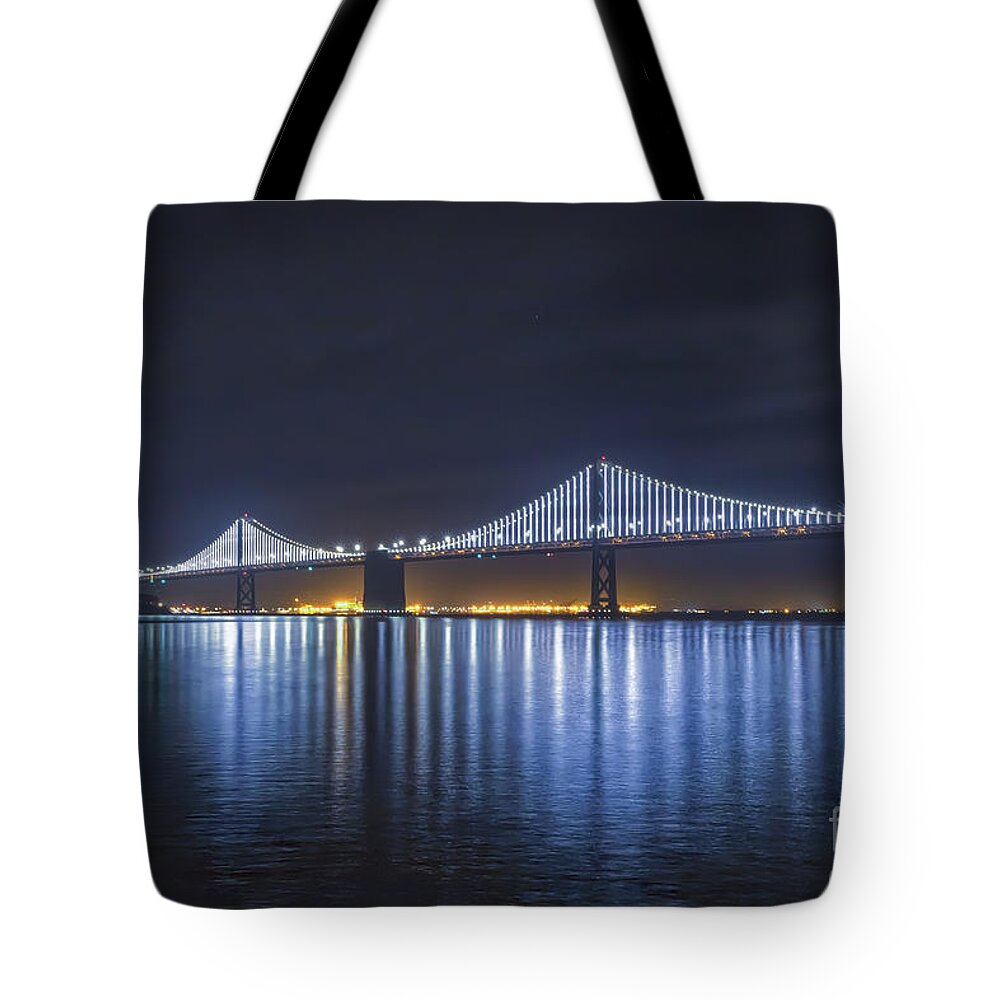 Night Bridge Tote Bag featuring the photograph Night Bridge by Mitch Shindelbower