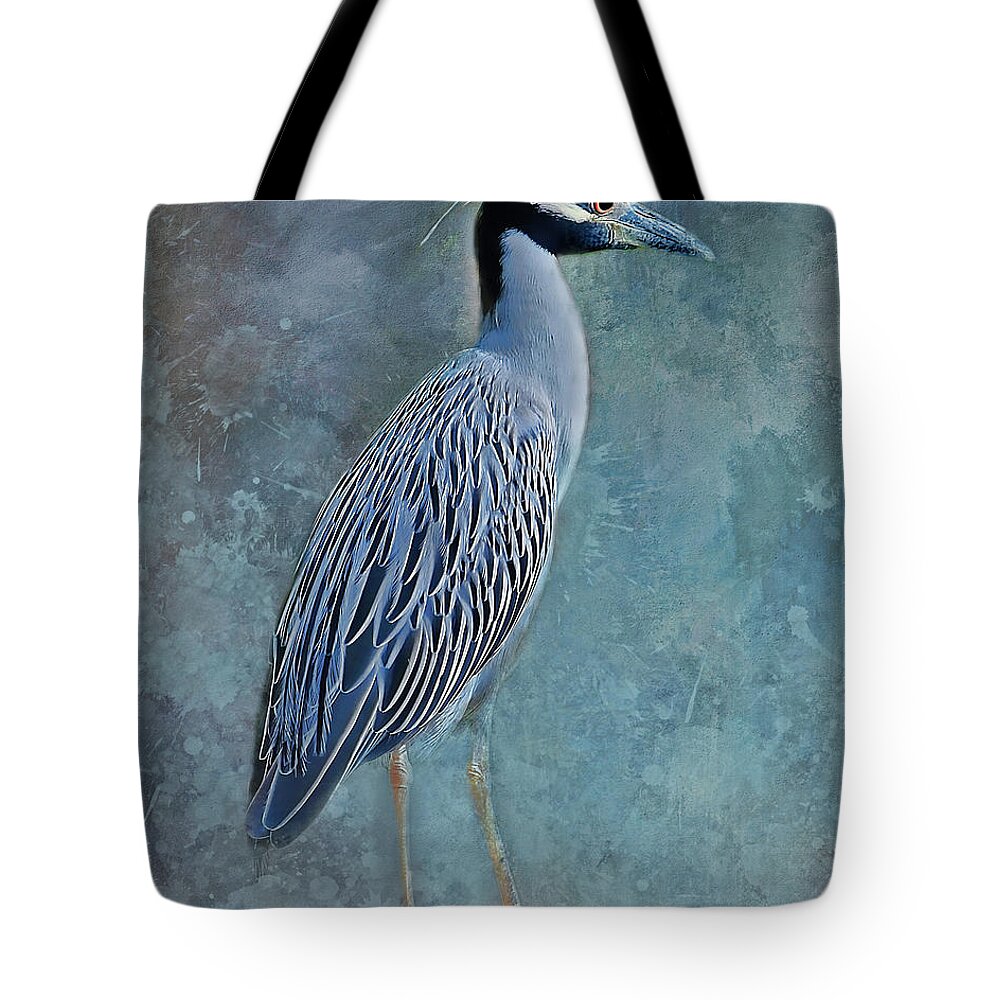 Yellow Crowned Night Heron Tote Bag featuring the photograph Night Heron Blues by HH Photography of Florida