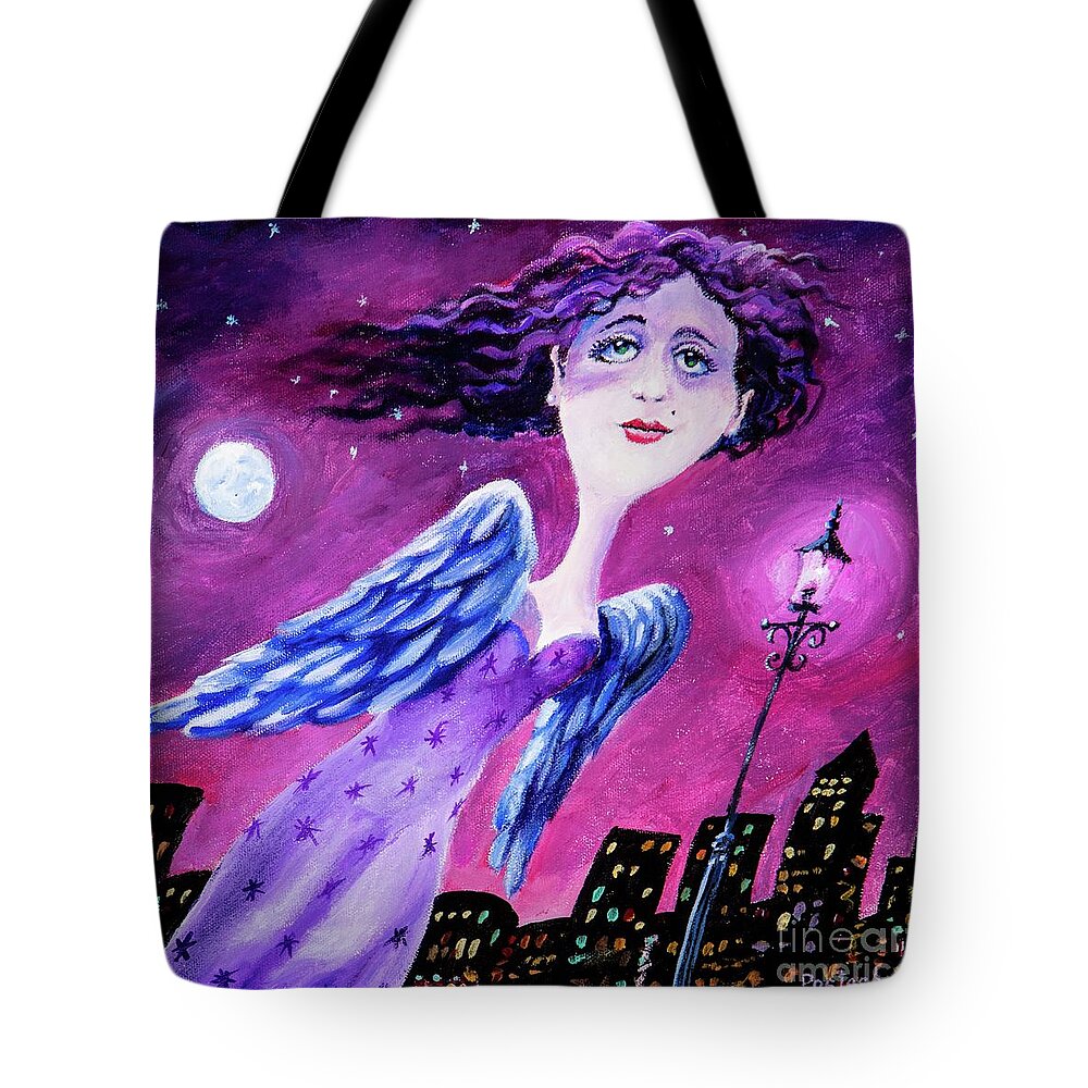 Figurative Tote Bag featuring the painting Night in the City by Igor Postash