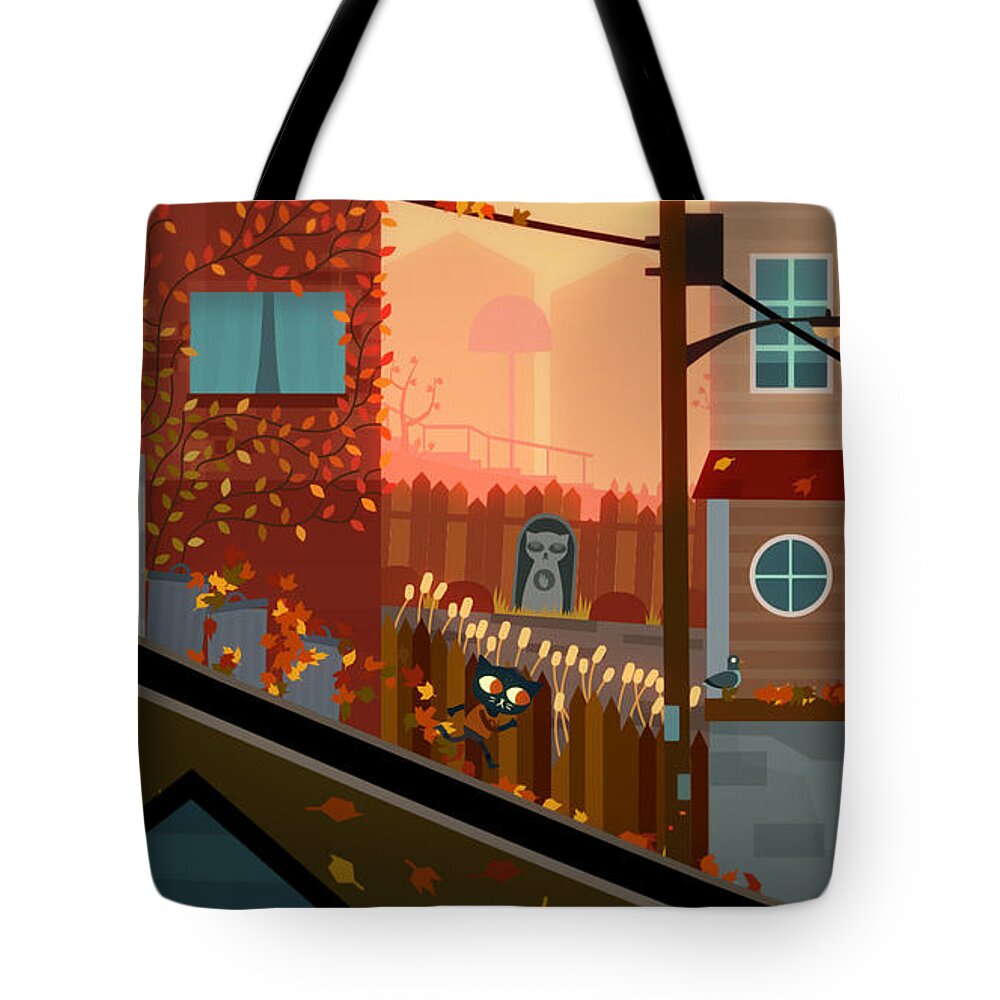 Night In The Woods Tote Bag featuring the digital art Night in the Woods by Maye Loeser