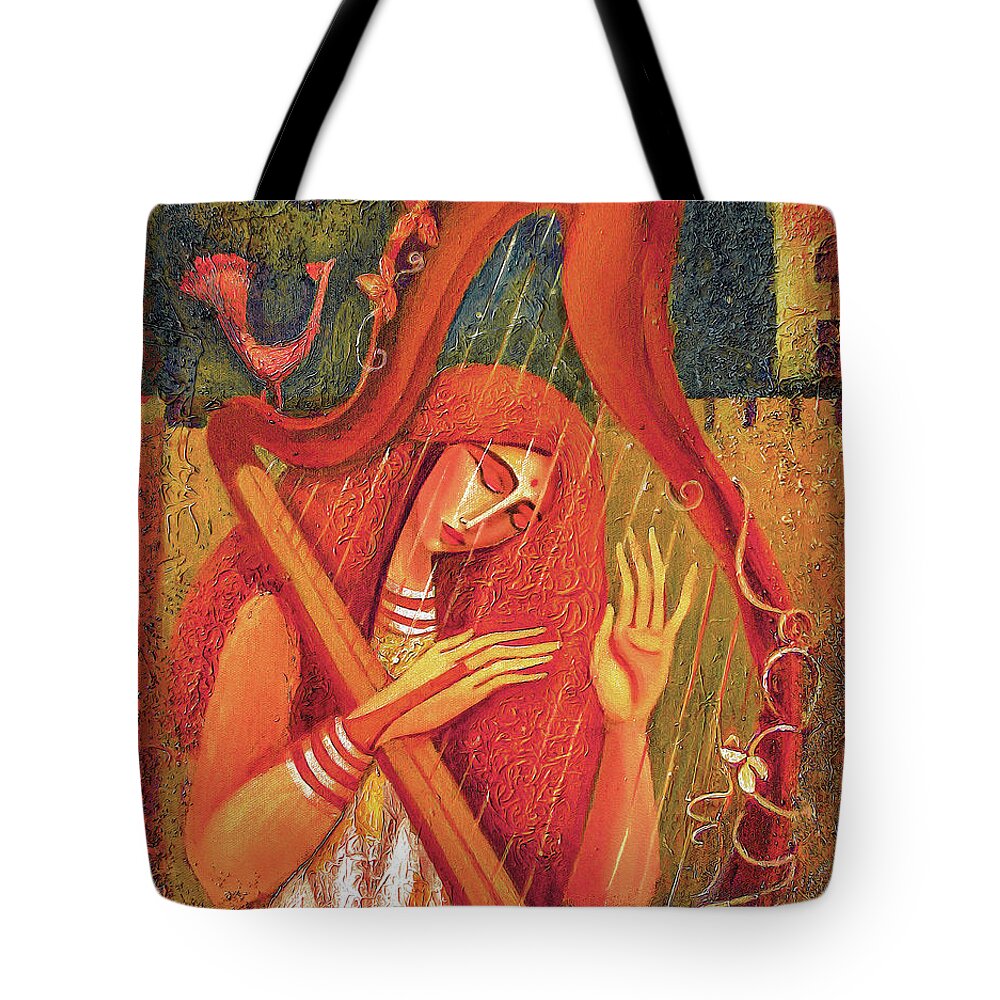 Music Woman Tote Bag featuring the painting Night Music II by Eva Campbell