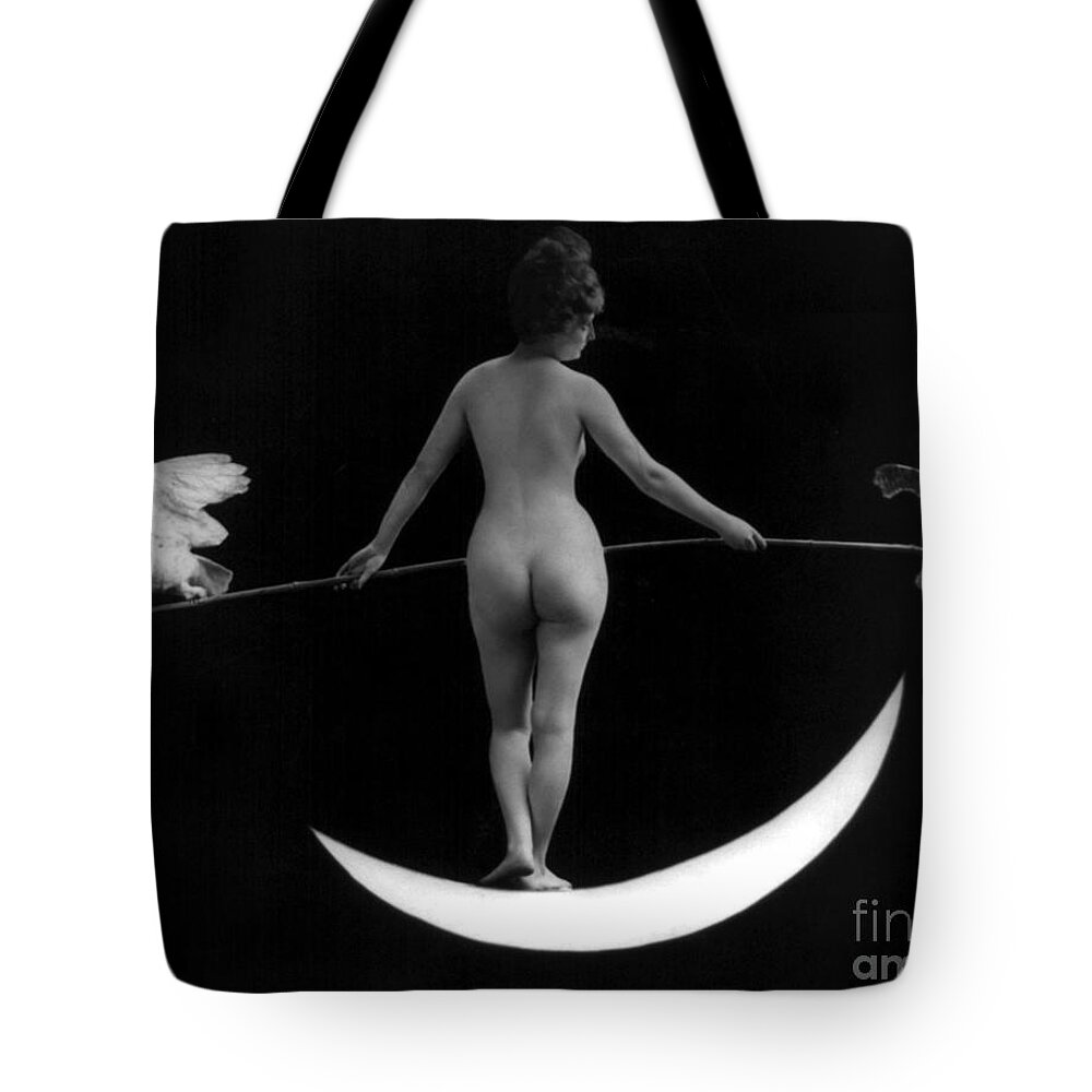 Erotica Tote Bag featuring the photograph Night, Nude Model, 1895 by Science Source