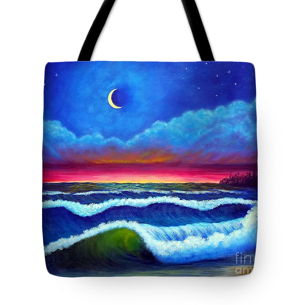 Night Tote Bag featuring the painting Night of Possibilities by Sarah Irland