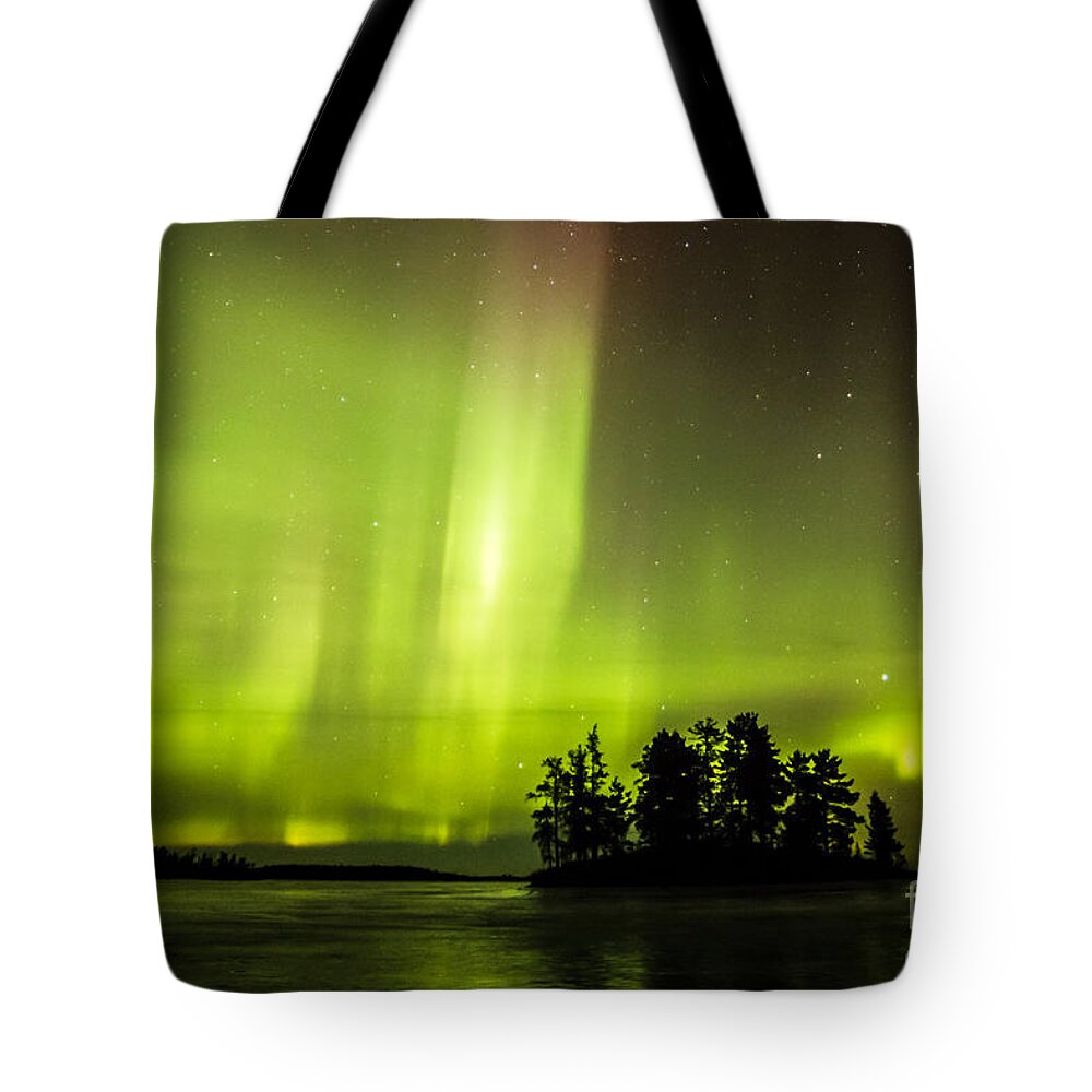 Minnesota Tote Bag featuring the photograph Night on Rainy Lake by Lori Dobbs