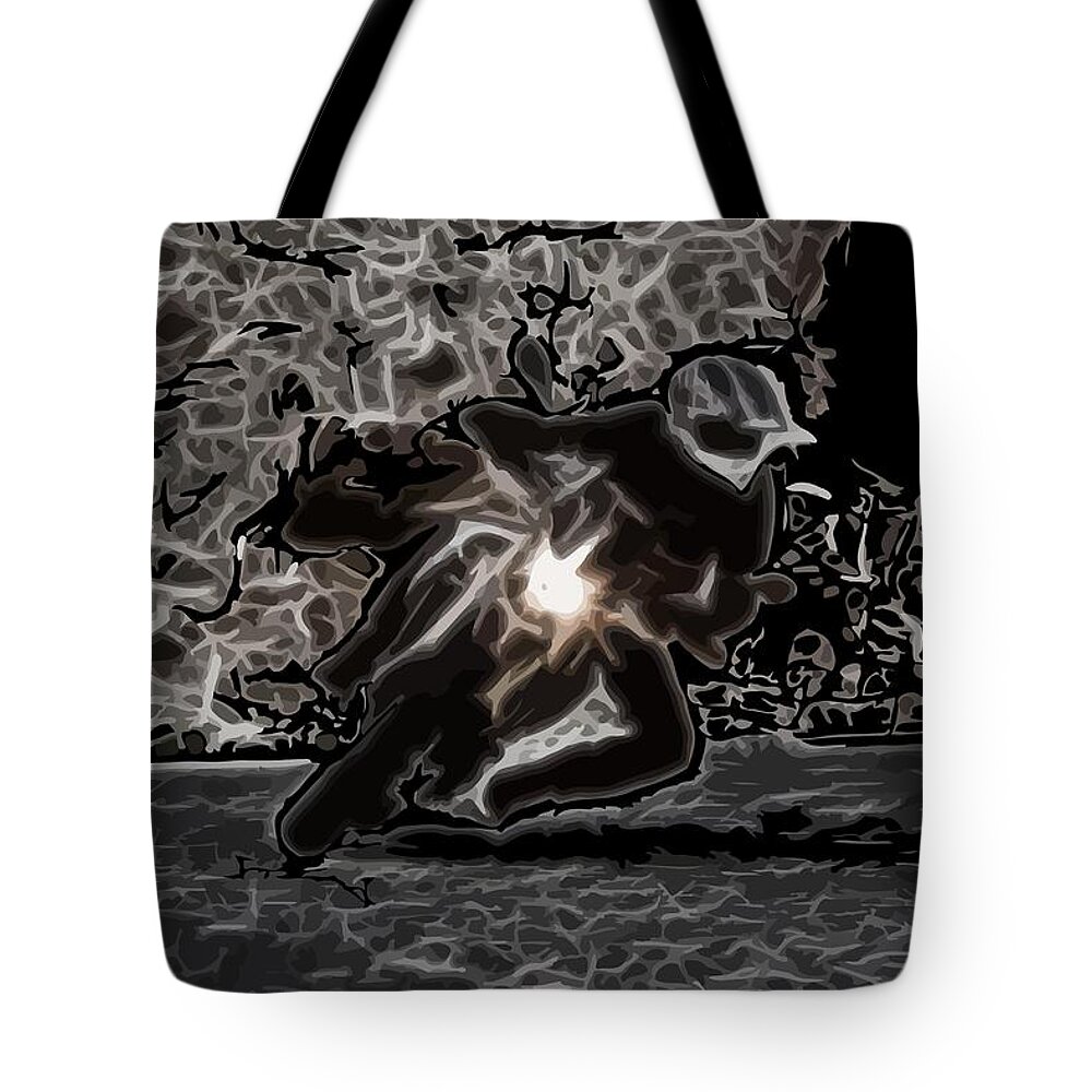 Night Tote Bag featuring the digital art Night Rider by Maciek Froncisz