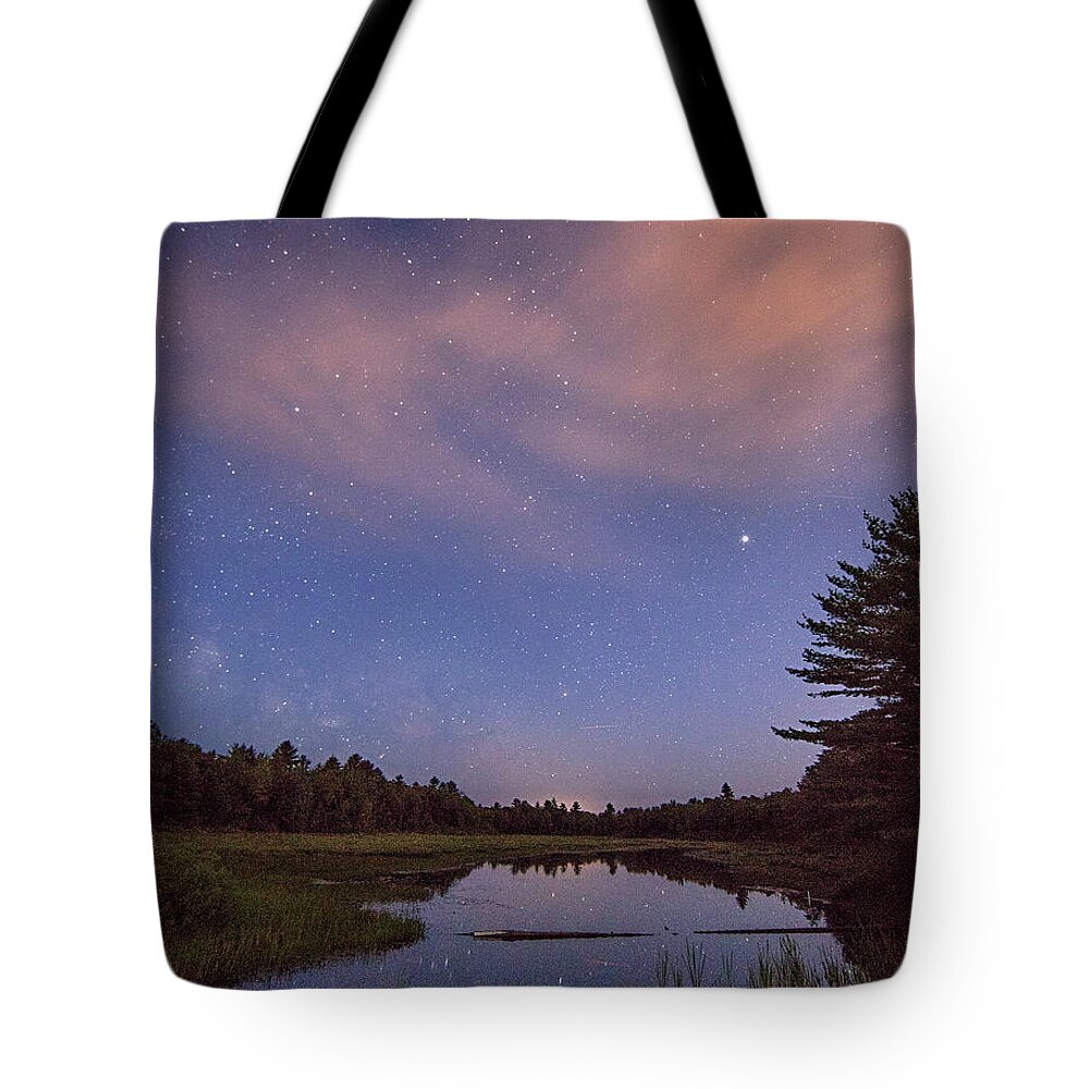 Cloud Tote Bag featuring the photograph Night Sky Over Maine by Martin Konopacki