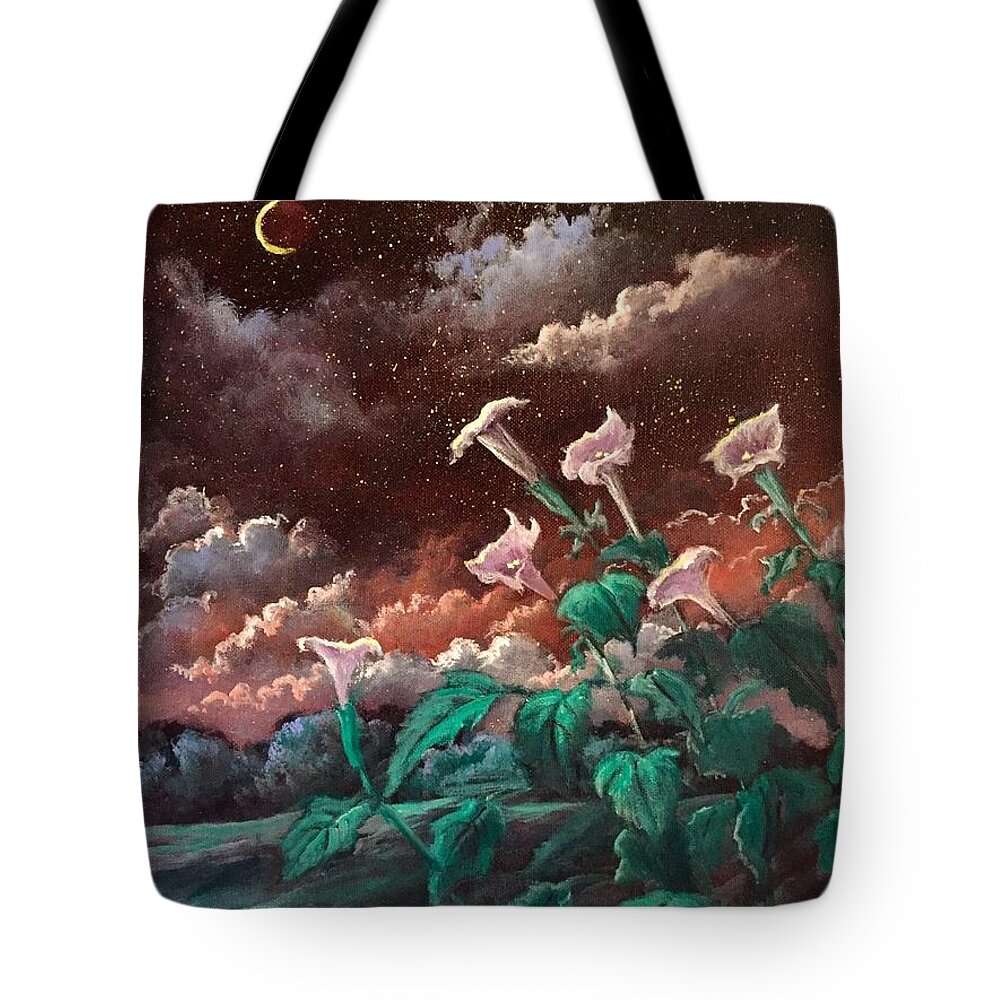 Night Tote Bag featuring the painting Night Song by Rand Burns