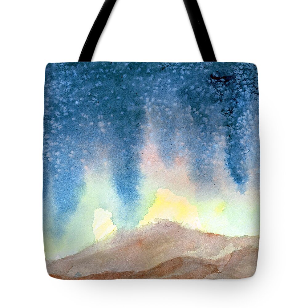 Nightfall Tote Bag featuring the painting Nightfall by Andrew Gillette