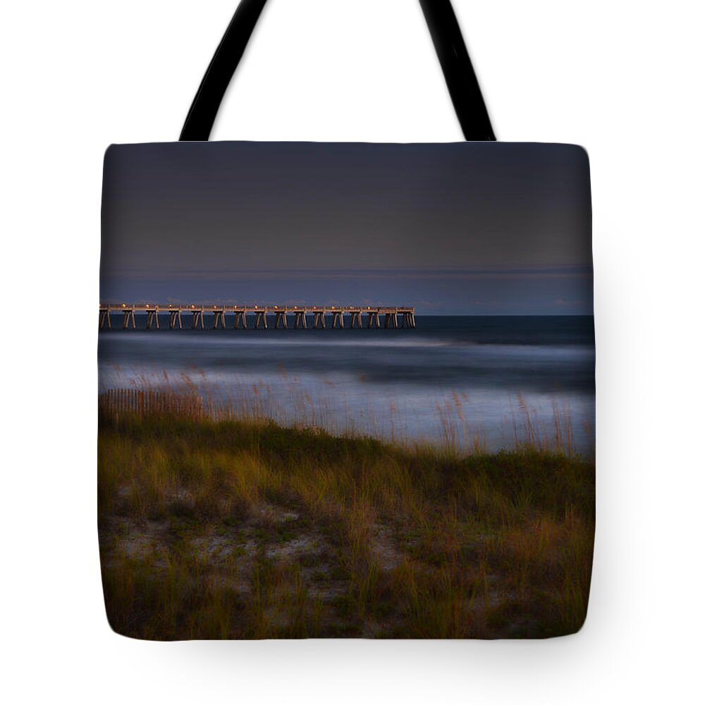 Pier Tote Bag featuring the photograph Nightlife by the Sea by Renee Hardison