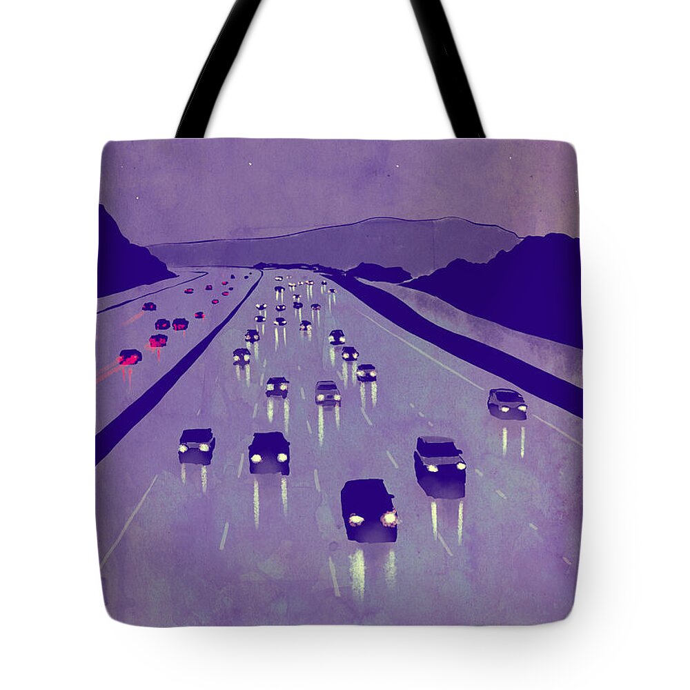 Storyboard Artist Tote Bag featuring the drawing Nightscape 01 by Giuseppe Cristiano