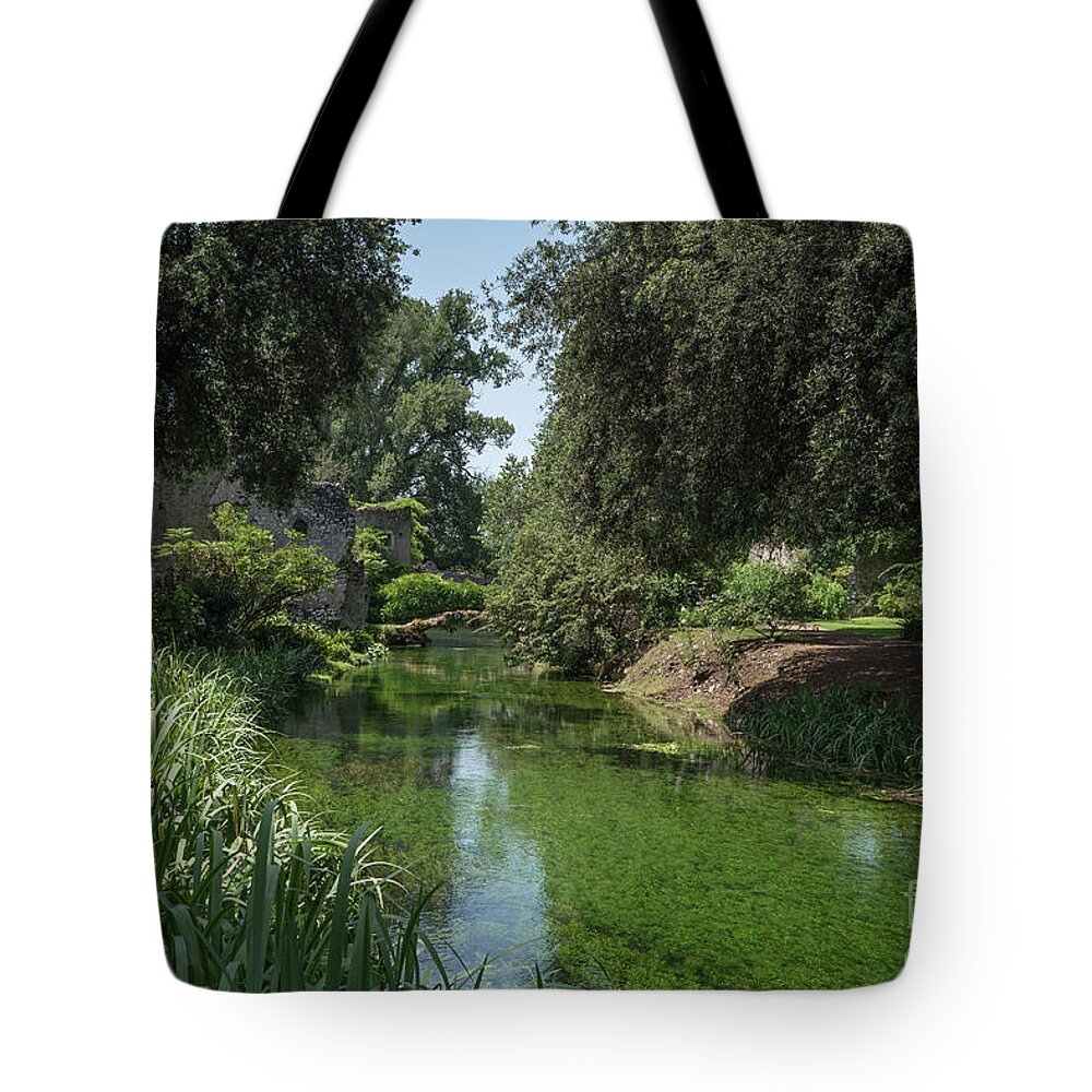 Ninfa Tote Bag featuring the photograph Ninfa Garden, Rome Italy 6 by Perry Rodriguez