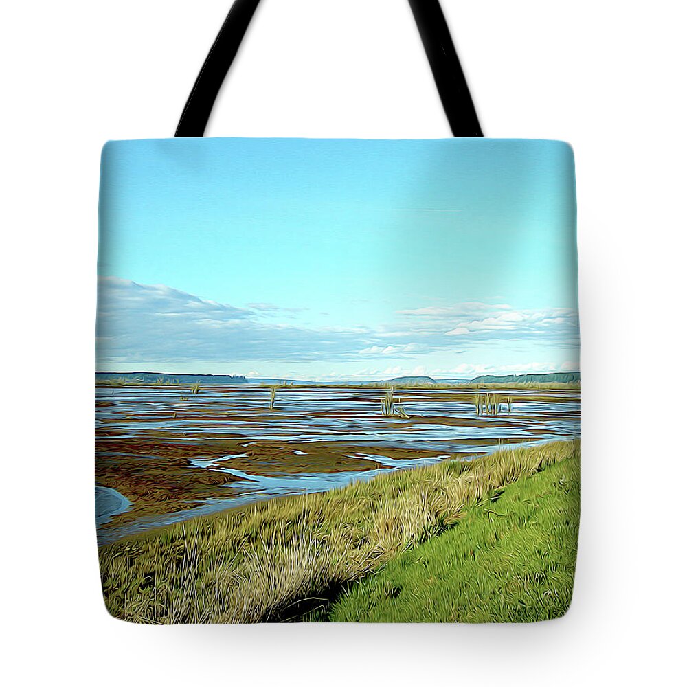 Nature Tote Bag featuring the photograph Nisqually Tide Almost Out by Linda Carruth
