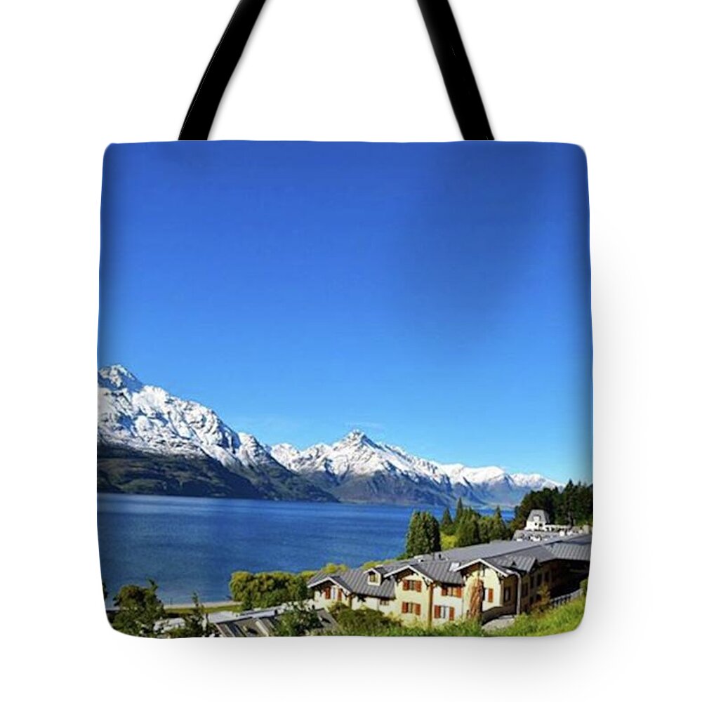 青い空 Tote Bag featuring the photograph Southern Alps with snow by Yusuke Sugiyama