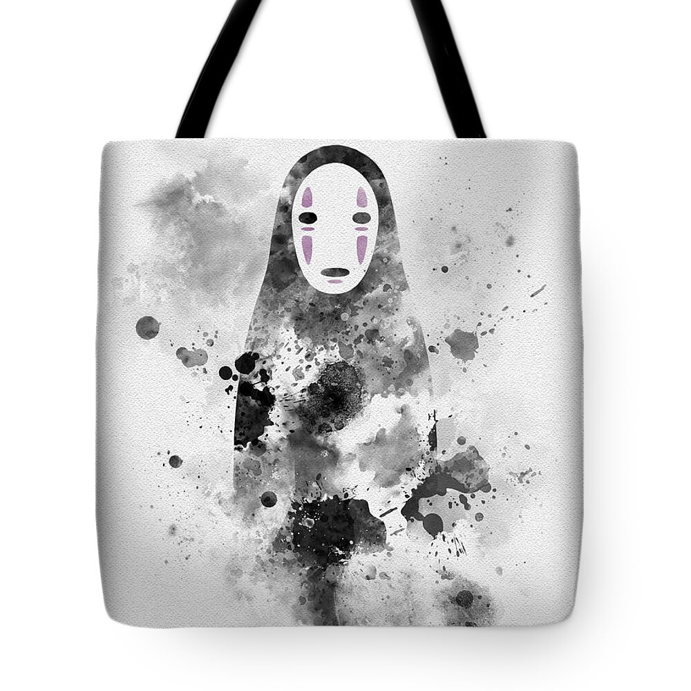 No Face Tote Bag featuring the mixed media No Face by My Inspiration