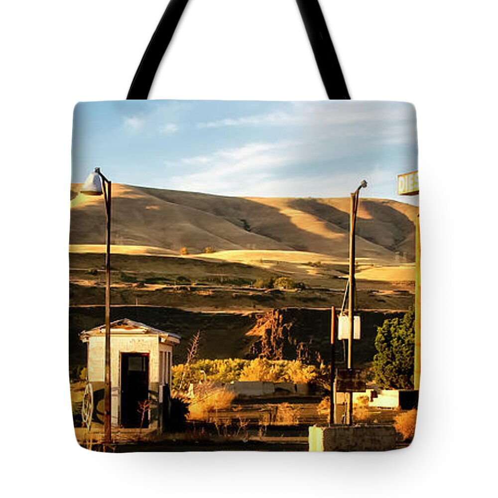 Abandoned Gas Station Tote Bag featuring the photograph No Gas... by Albert Seger