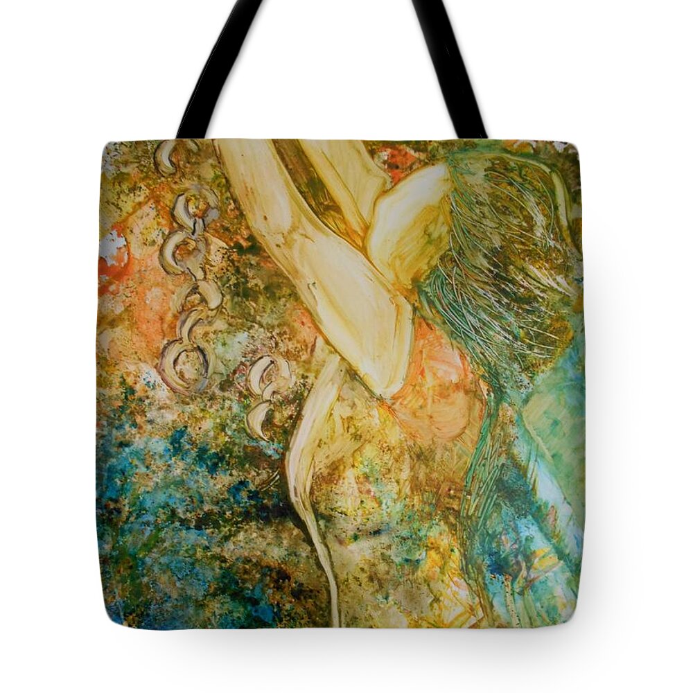 Freedom Tote Bag featuring the painting No Longer A Slave To Fear by Deborah Nell