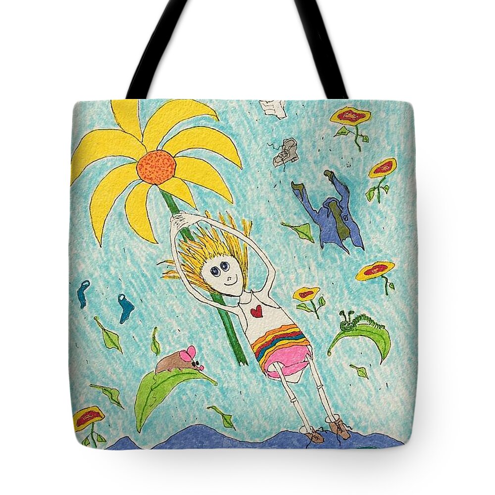 Tote Bag featuring the painting No Longer in Kansas by Lew Hagood