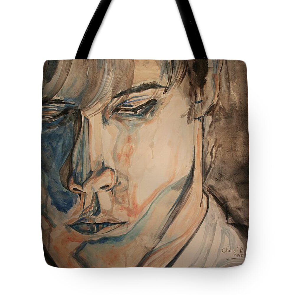 Portrait Tote Bag featuring the painting No Song Without Love by Christel Roelandt