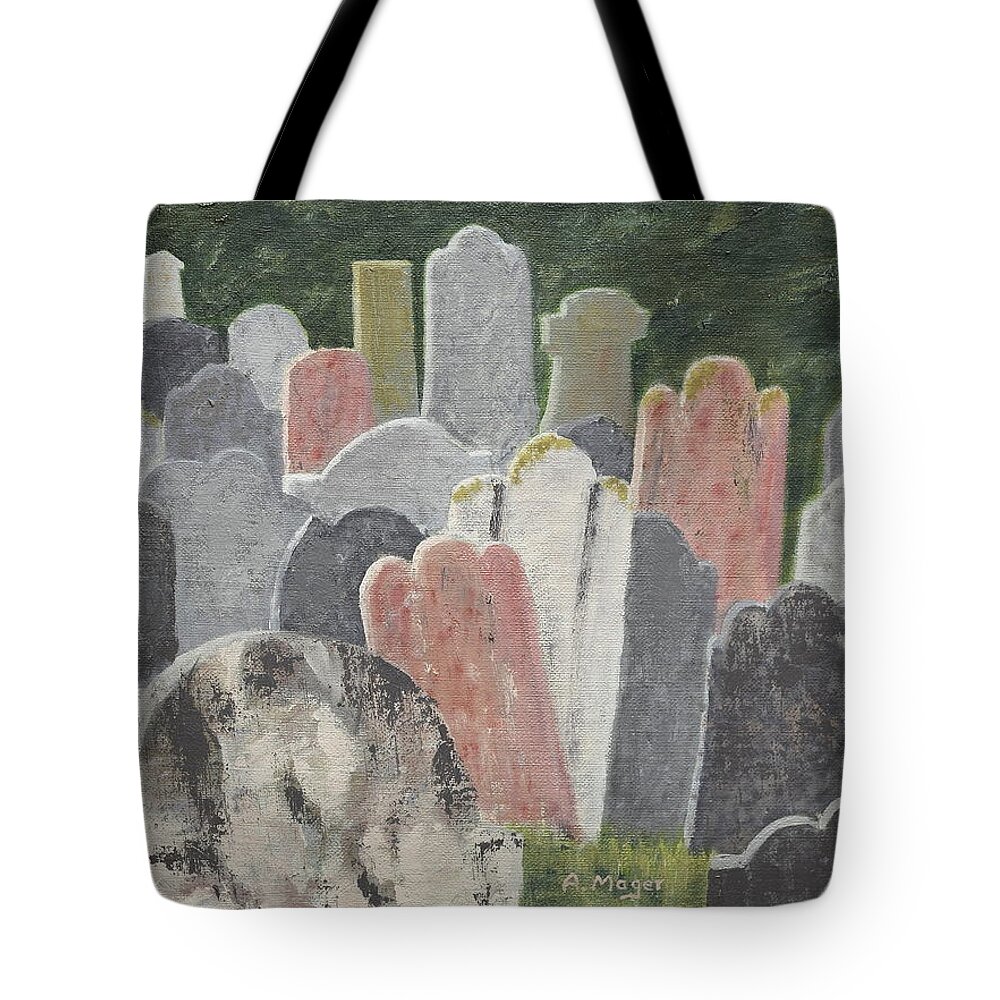 Painting Tote Bag featuring the painting No Vacancy by Alan Mager