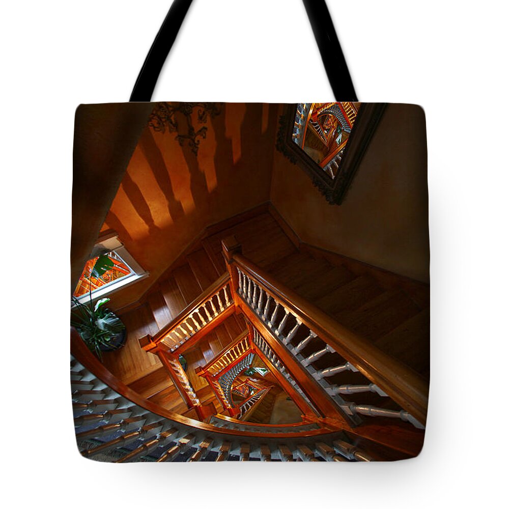 Stairs Tote Bag featuring the photograph No Way out by Robert Och