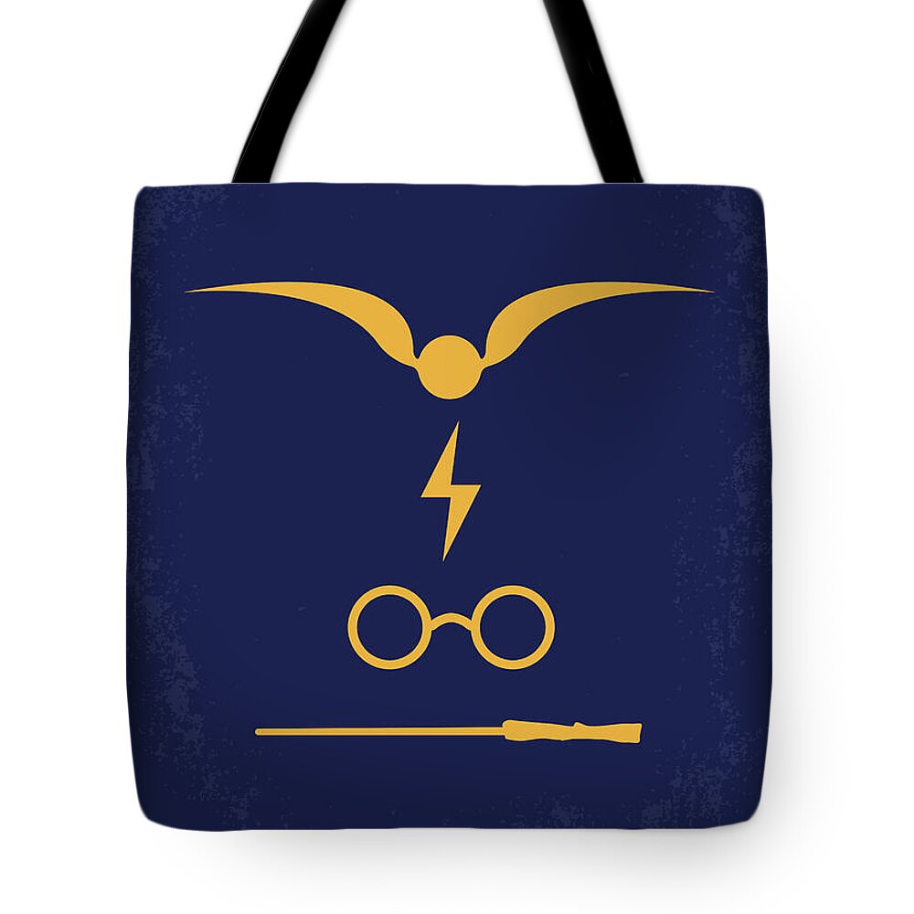 Hp - Sorcerers Stone Tote Bag featuring the digital art No101-1 My HP - SORCERERS STONE minimal movie poster by Chungkong Art