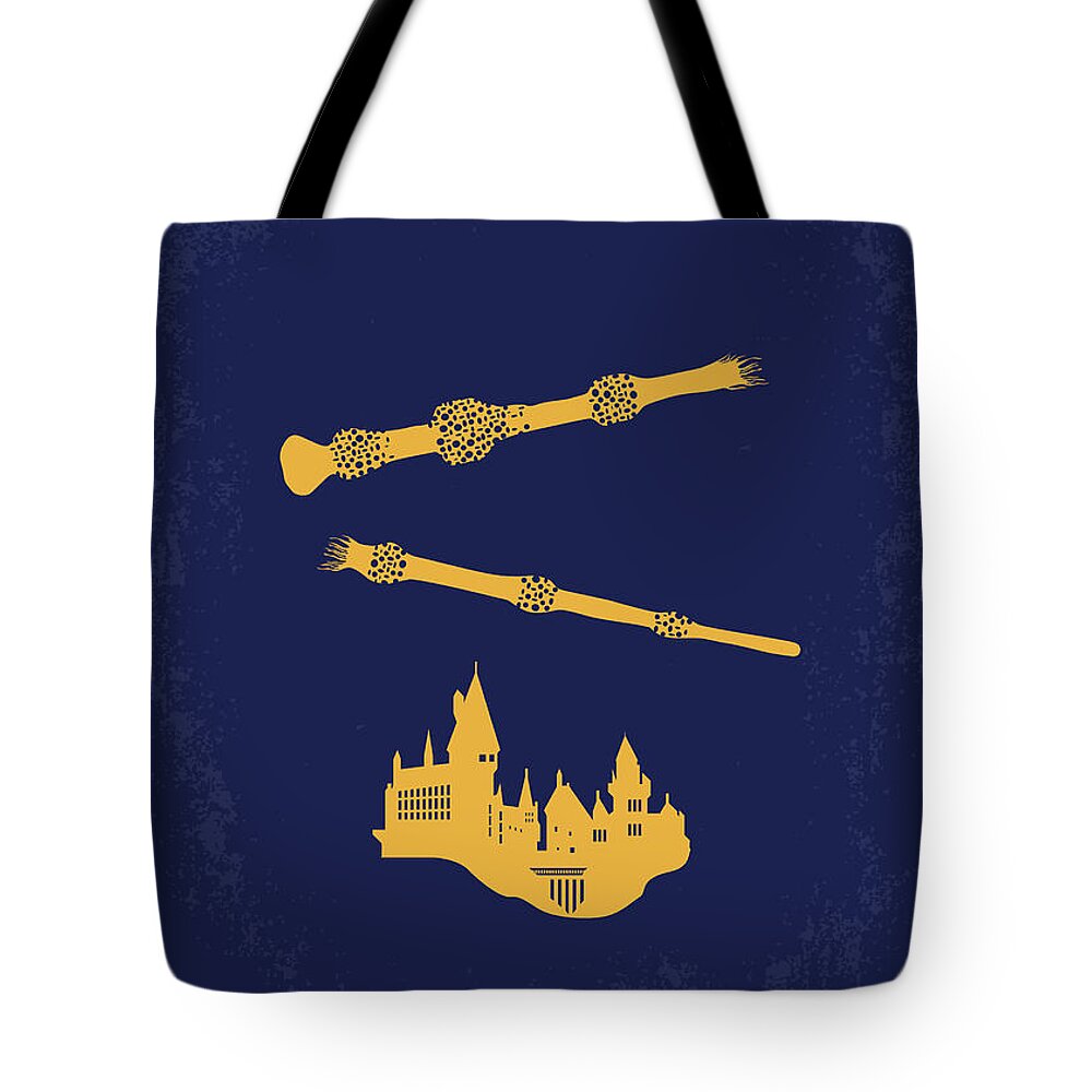 Hp - Deathly Hallows Ii Tote Bag featuring the digital art No101-8 My HP - DEATHLY HALLOWS II minimal movie poster by Chungkong Art