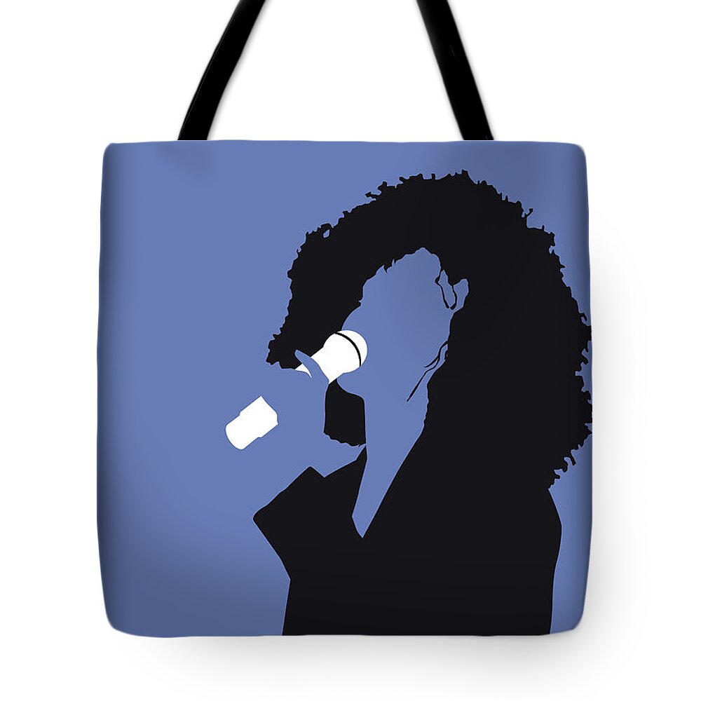 Whitney Tote Bag featuring the digital art No108 MY Whitney Houston Minimal Music poster by Chungkong Art