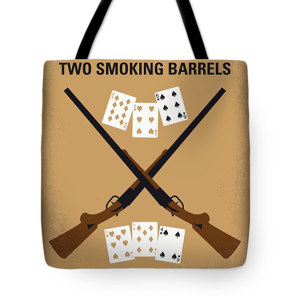 Lock Stock And Two Smoking Barrels Tote Bag featuring the digital art No441 My Lock Stock and Two Smoking Barrels minimal movie poster by Chungkong Art