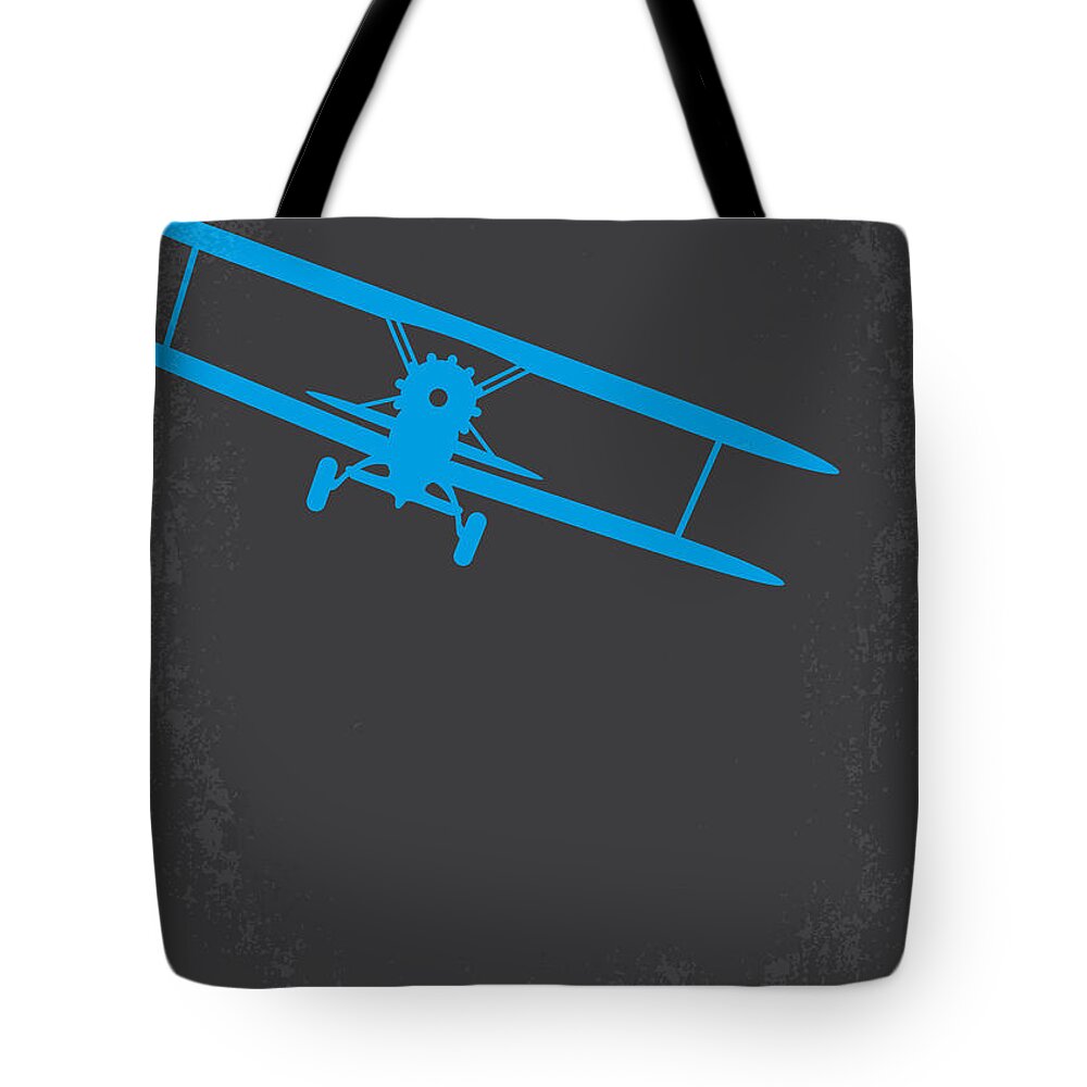 North By Northwest Tote Bag featuring the digital art No535 My North by Northwest minimal movie poster by Chungkong Art