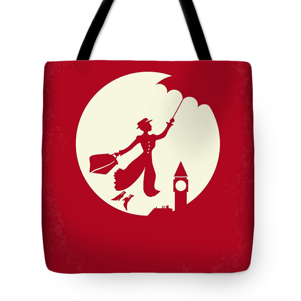 Mary Poppins Tote Bag featuring the digital art No539 My Mary Poppins minimal movie poster by Chungkong Art