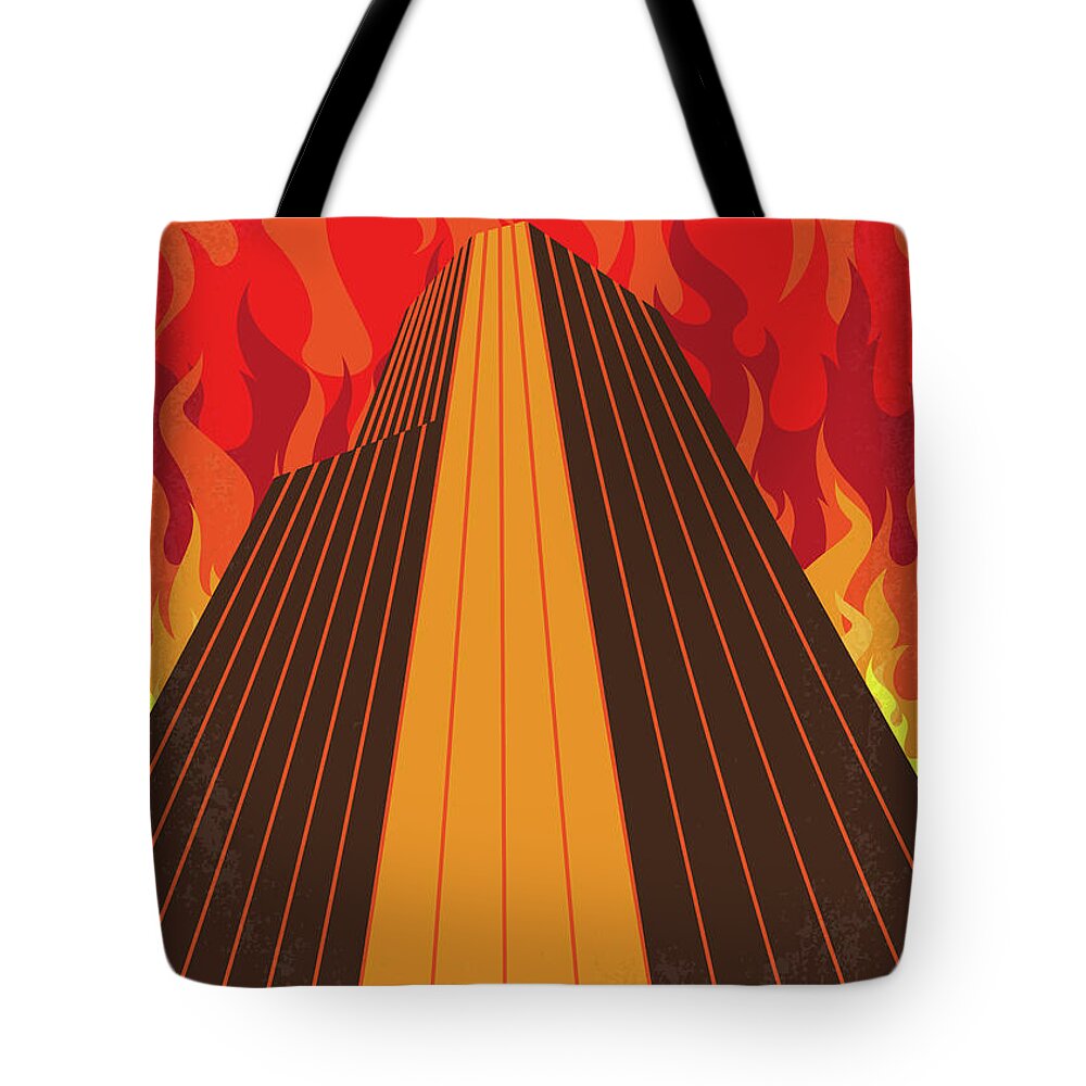 The Towering Inferno Tote Bag featuring the digital art No665 My The Towering Inferno minimal movie poster by Chungkong Art