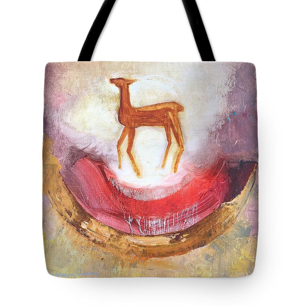 Deer Tote Bag featuring the painting Noble Deer by Suzanne Giuriati Cerny