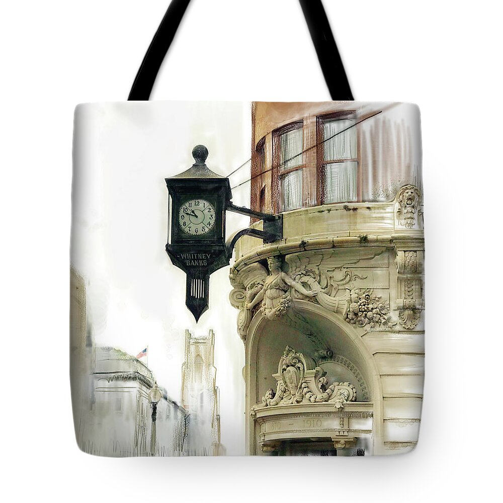 New Orleans Tote Bag featuring the digital art NOLA Time by Gina Harrison