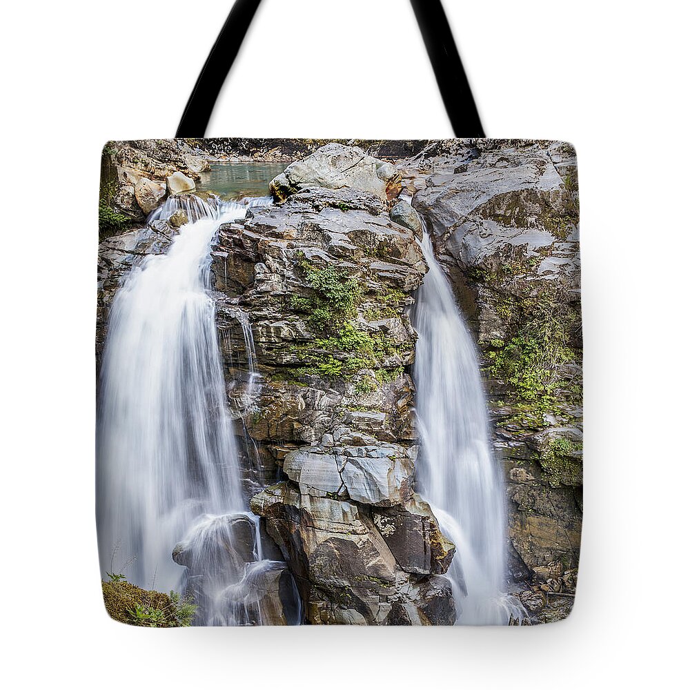 Nooksack Falls Tote Bag featuring the photograph Nooksack Falls by Tony Locke