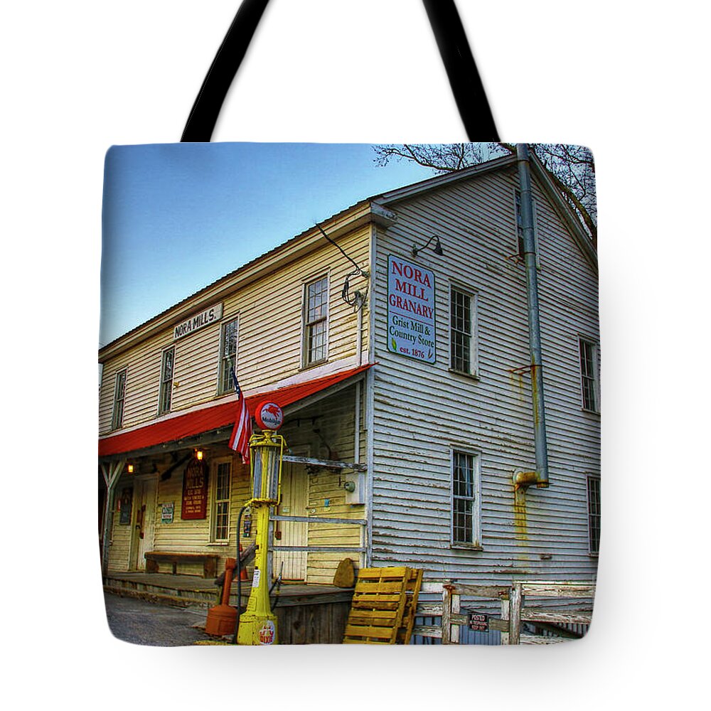 Nora Grist Mill Tote Bag featuring the photograph Nora Grist Mill by Barbara Bowen