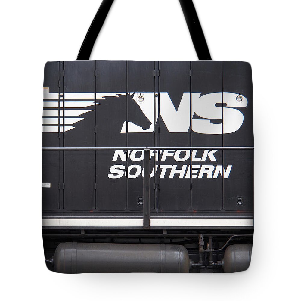 Railroad Tote Bag featuring the photograph Norfolk Southern Emblem by Mike McGlothlen