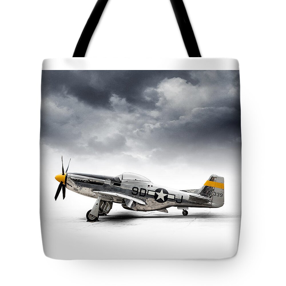 P-51 Mustang Tote Bag featuring the digital art North American P-51 Mustang by Douglas Pittman