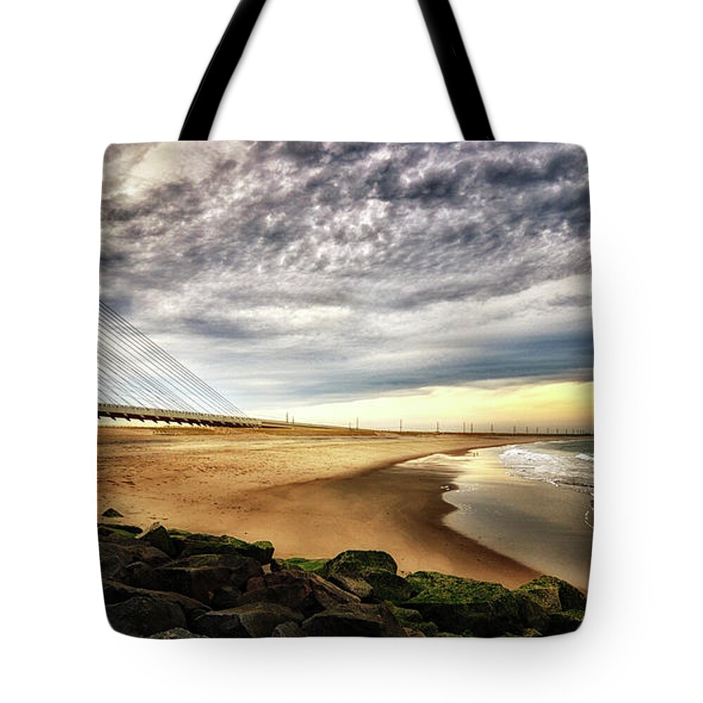 Indian River Inlet Tote Bag featuring the photograph North Beach at Indian River Inlet by Bill Swartwout
