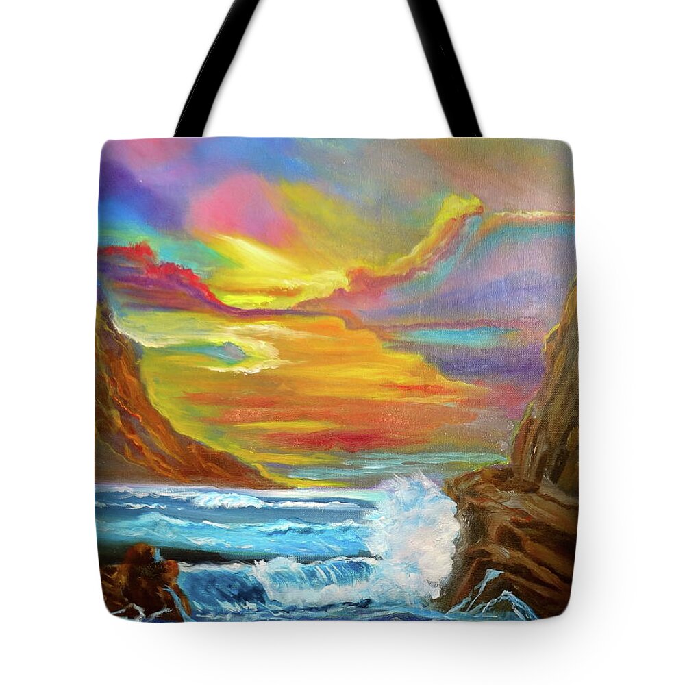 Oahu North Shore Tote Bag featuring the painting North Shore by Jenny Lee