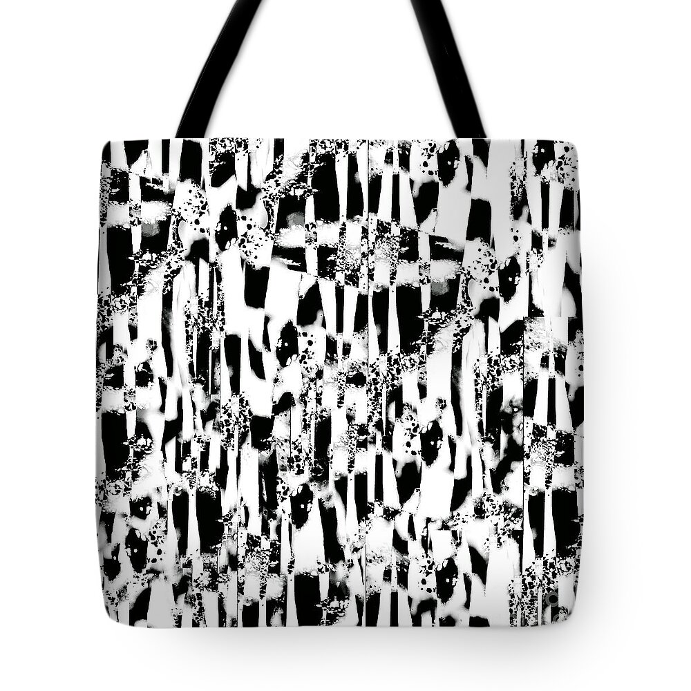Not Just A Great Design As The Duvet Cover It Was Designed For .black And White Patttern To Love Tote Bag featuring the digital art North side check by Priscilla Batzell Expressionist Art Studio Gallery