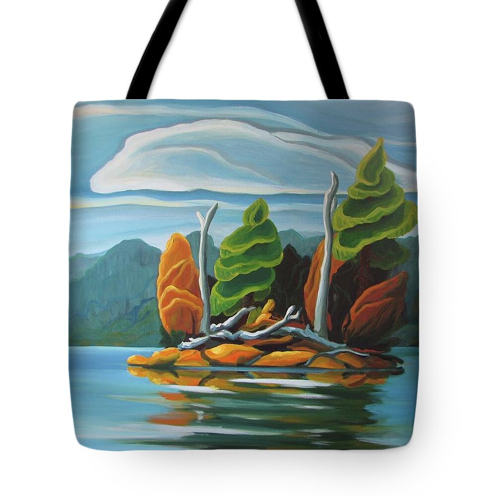 Group Of Seven Tote Bag featuring the painting Northern Island by Barbel Smith