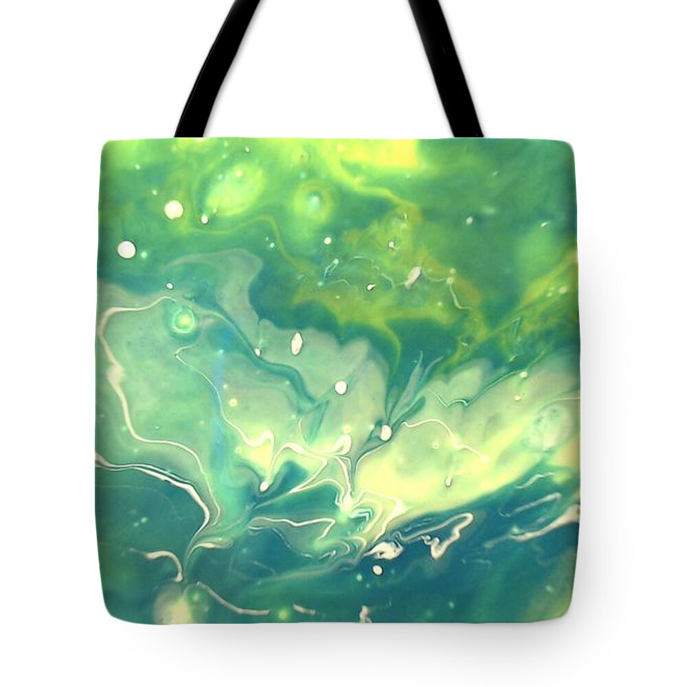 Abstract Tote Bag featuring the painting Northern Lights by C Maria Wall