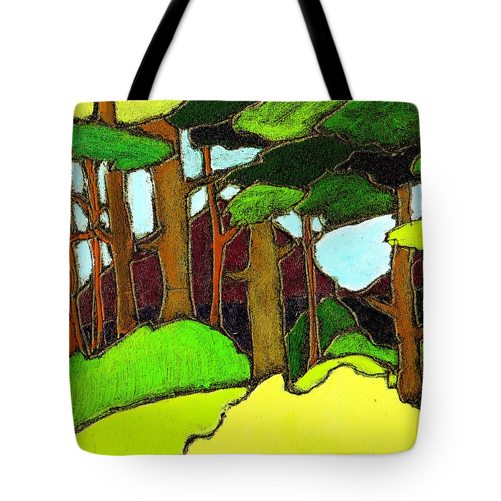 Trees Tote Bag featuring the painting Northern Pathway by Wayne Potrafka